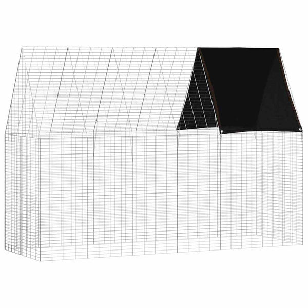 Kaniinihäkki Hopea 300 x 100 x 210 cm Galvanoitu teräs