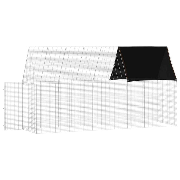Kaniinihäkki Hopea 400 x 100 x 210 cm Galvanoitu teräs