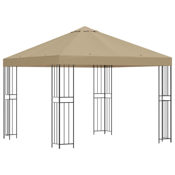 Huvimaja 3 x 3 m Beige Polyesteri ja teräs 190 gsm