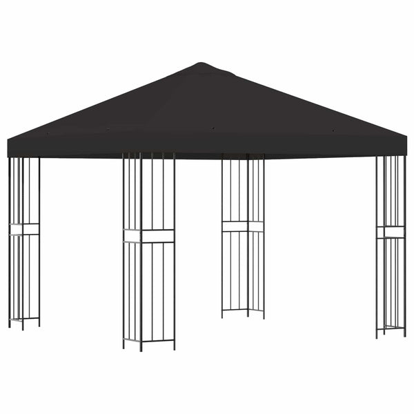 Huvimaja 3 x 3 m Antrasiitti Polyesteri ja teräs 190 gsm