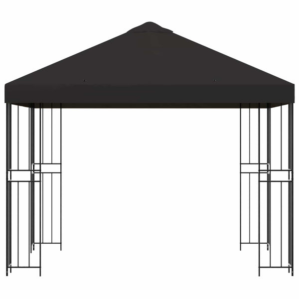 Huvimaja 3 x 3 m Antrasiitti Polyesteri ja teräs 190 gsm