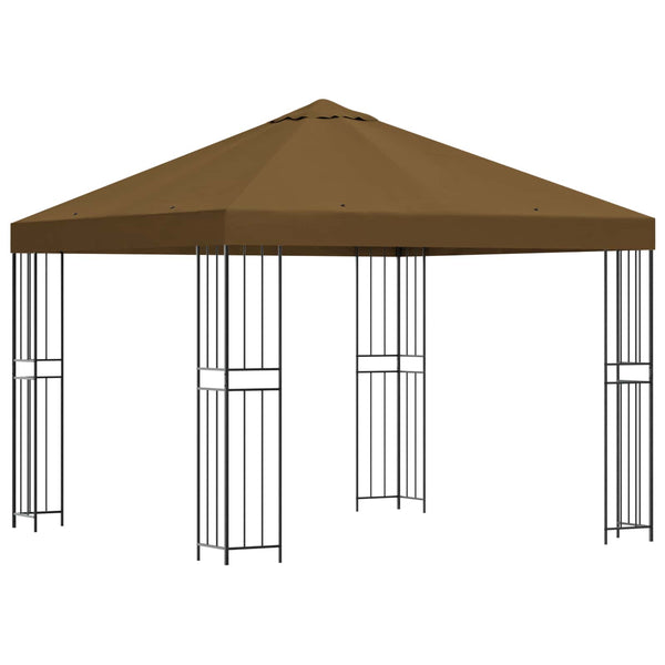 Huvimaja 3 x 3 m Taupe Polyesteri ja teräs 190 gsm