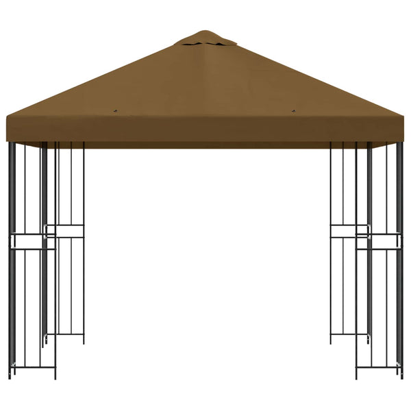 Huvimaja 3 x 3 m Taupe Polyesteri ja teräs 190 gsm