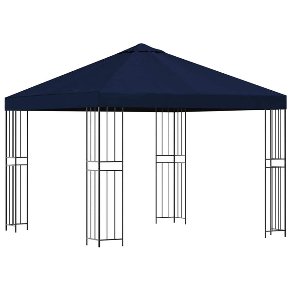 Huvimaja 3 x 3 m Sininen Polyesteri ja teräs 190 gsm