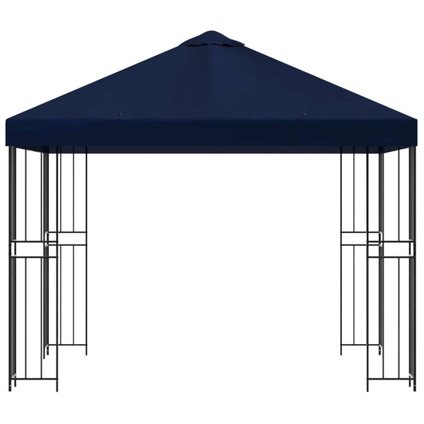 Huvimaja 3 x 3 m Sininen Polyesteri ja teräs 190 gsm