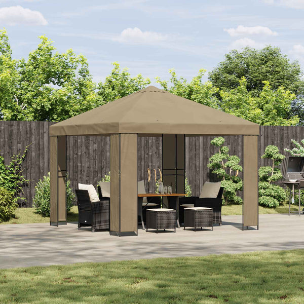 Huvimaja 3 x 3 m Beige Polyesteri ja teräs 190 gsm