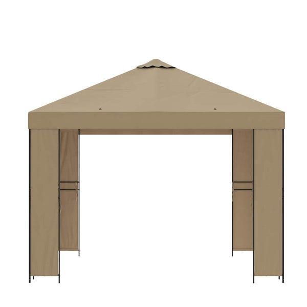 Huvimaja 3 x 3 m Beige Polyesteri ja teräs 190 gsm