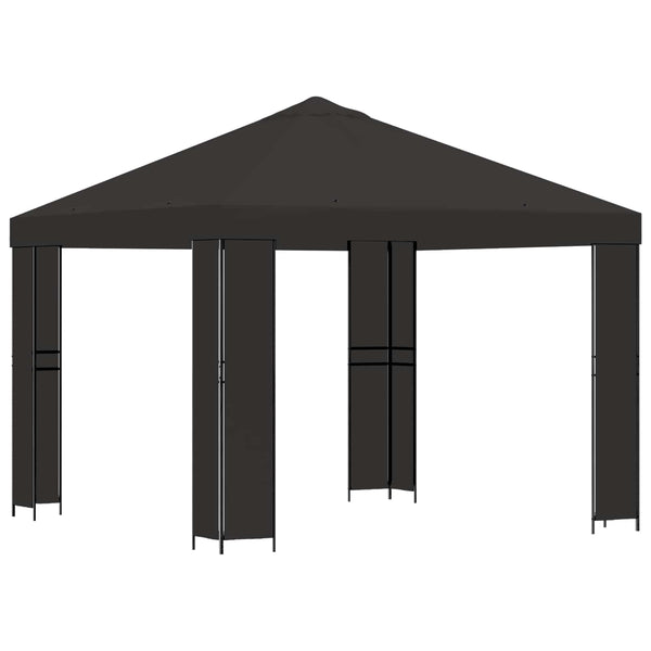 Huvimaja 3 x 3 m Antrasiitti Polyesteri ja teräs 190 gsm