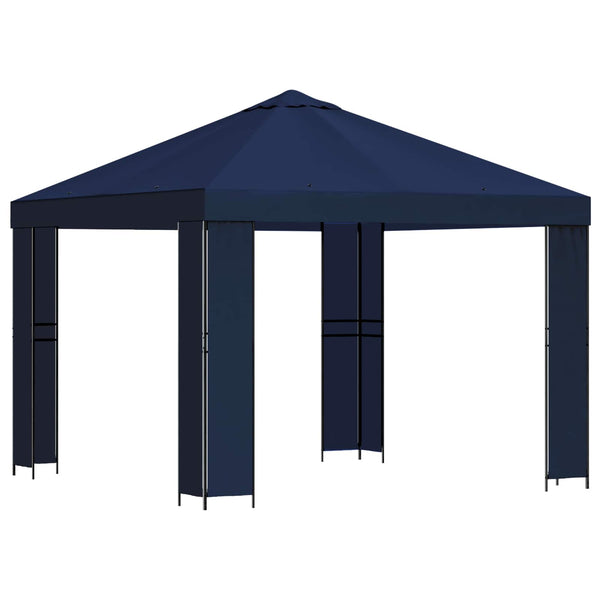 Huvimaja 3 x 3 m Sininen Polyesteri ja teräs 190 gsm