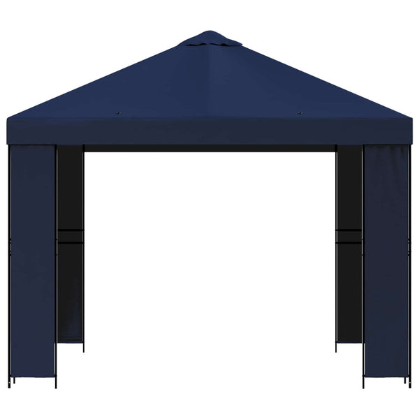 Huvimaja 3 x 3 m Sininen Polyesteri ja teräs 190 gsm