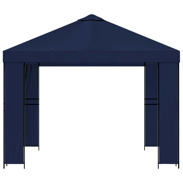 Huvimaja 3 x 3 m Sininen Polyesteri ja teräs 190 gsm