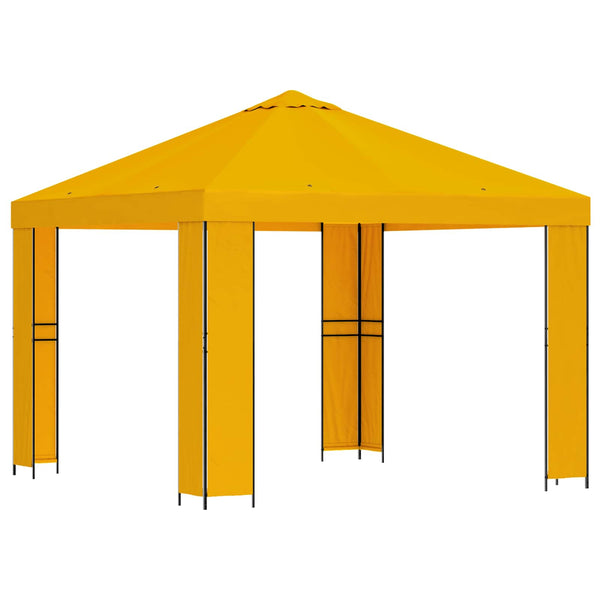 Huvimaja 3 x 3 m Keltainen Polyesteri ja teräs 190 gsm