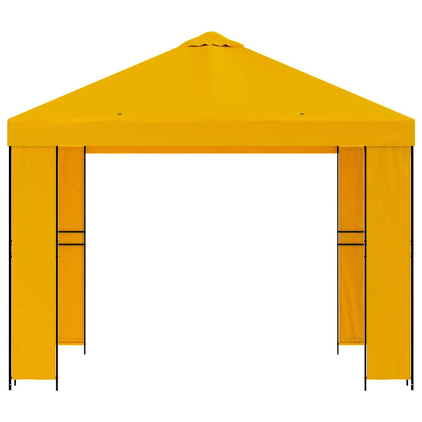 Huvimaja 3 x 3 m Keltainen Polyesteri ja teräs 190 gsm