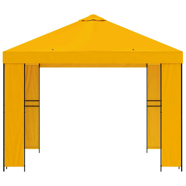 Huvimaja 3 x 3 m Keltainen Polyesteri ja teräs 190 gsm