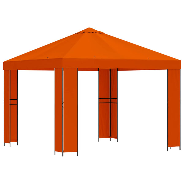 Huvimaja 3 x 3 m Oranssi Polyesteri ja teräs 190 gsm