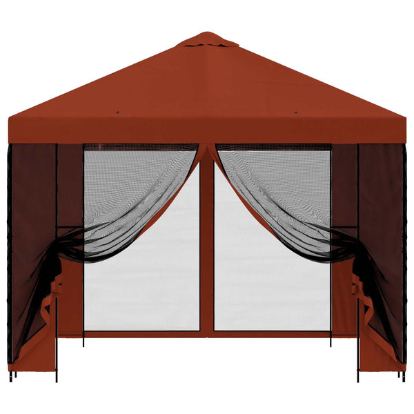 Puutarhamaja sivuseinillä 3 x 3 m Terrakotta