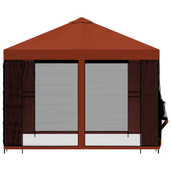 Puutarhamaja sivuseinillä 3 x 3 m Terrakotta
