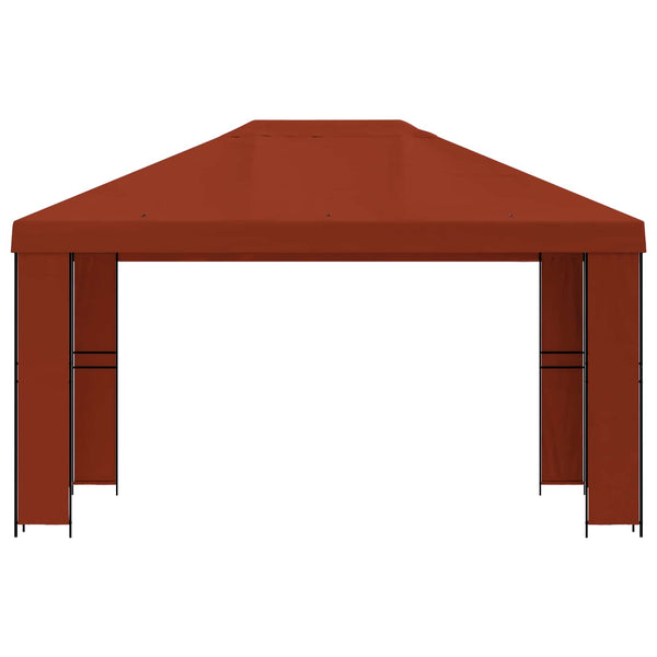 Huvimaja 4 × 3 m Terrakotta Polyesteri ja teräs 190 gsm