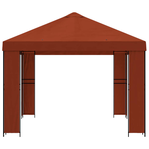 Huvimaja 4 × 3 m Terrakotta Polyesteri ja teräs 190 gsm
