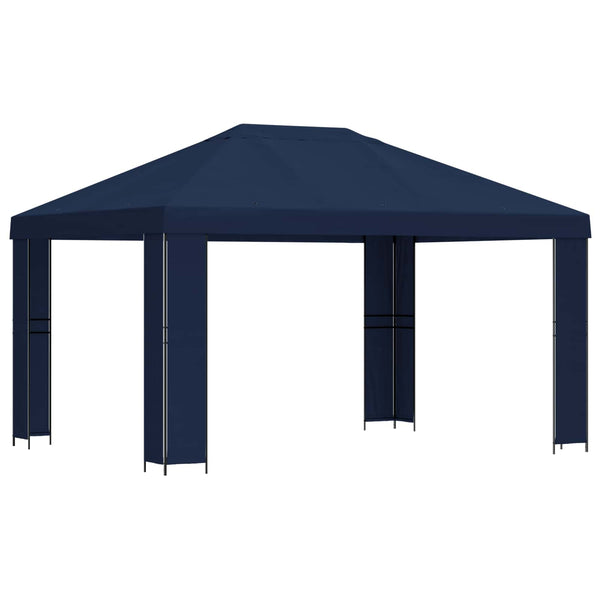 Huvimaja 4 × 3 m Sininen Polyesteri ja teräs 190 gsm
