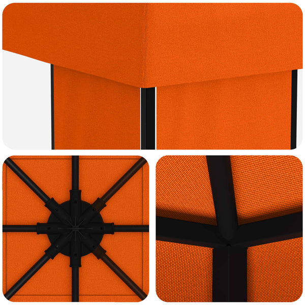 Huvimaja 4 × 3 m Oranssi Polyesteri ja teräs 190 gsm