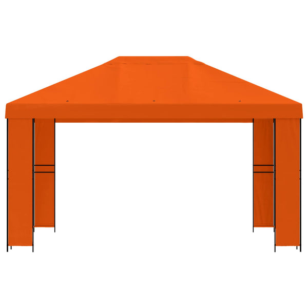 Huvimaja 4 × 3 m Oranssi Polyesteri ja teräs 190 gsm