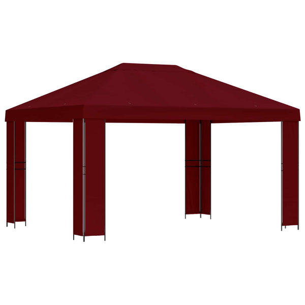 Huvimaja 4 × 3 m Burgundi Polyesteri ja teräs 190 gsm