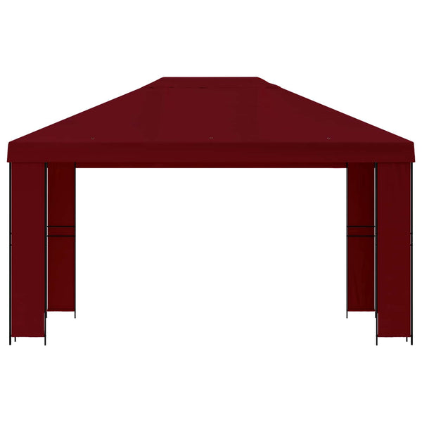 Huvimaja 4 × 3 m Burgundi Polyesteri ja teräs 190 gsm