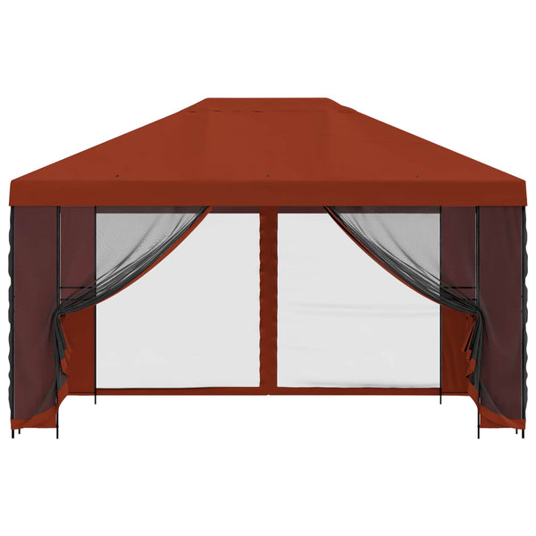 Paviljonki sivuseinillä 4 × 3 m Terrakotta Polyesteri ja teräs