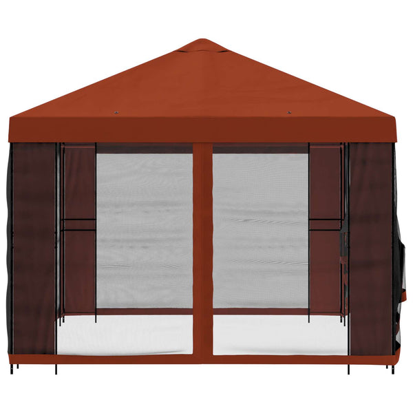 Paviljonki sivuseinillä 4 × 3 m Terrakotta Polyesteri ja teräs