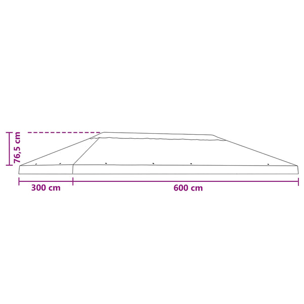 Gazebo-suojakansi 6 x 3 m Kerma Polyesteri 190 gsm