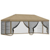Gazebo-peite sivuseinillä 6 x 3 m Beige Polyesteri 190 gsm