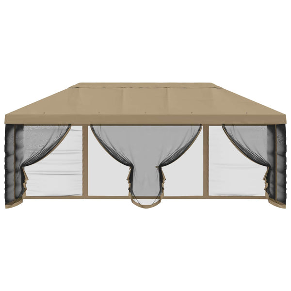 Gazebo-peite sivuseinillä 6 x 3 m Beige Polyesteri 190 gsm