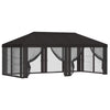 Gazebo-peite sivuseinillä 6 x 3 m Antrasiitti Polyesteri