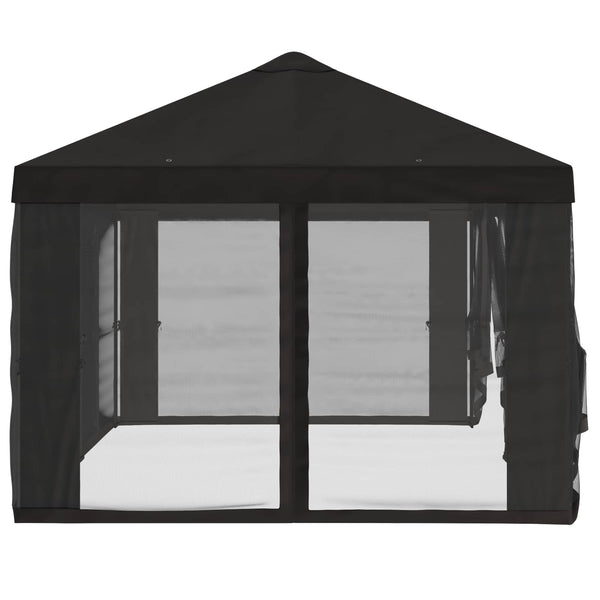 Gazebo-peite sivuseinillä 6 x 3 m Antrasiitti Polyesteri