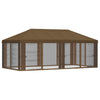 Gazebo-peite sivuseinillä 6 x 3 m Taupe Polyesteri 190 gsm
