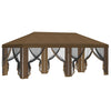 Gazebo-peite sivuseinillä 6 x 3 m Taupe Polyesteri 190 gsm