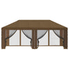 Gazebo-peite sivuseinillä 6 x 3 m Taupe Polyesteri 190 gsm