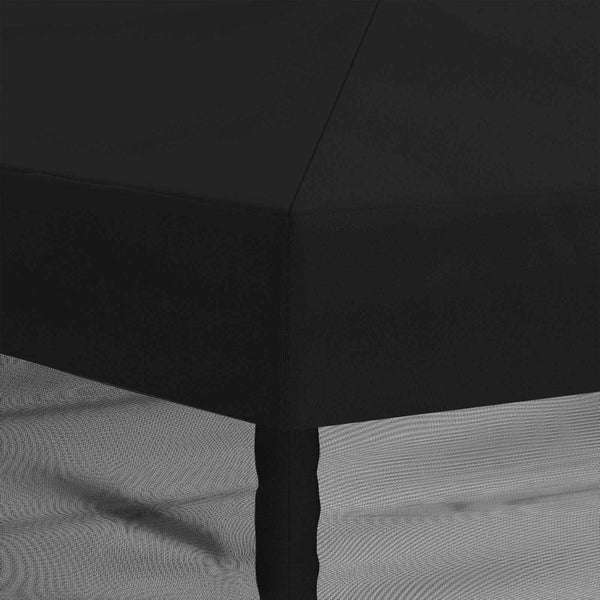 Gazebo-peite sivuseinillä 6 x 3 m Musta Polyesteri 190 gsm