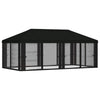 Gazebo-peite sivuseinillä 6 x 3 m Musta Polyesteri 190 gsm