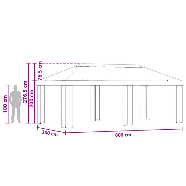 Gazebo-kansio 6 x 3 m Terrakotta Polyesteri 190 gsm