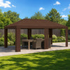 Gazebo-kansio 6 x 3 m Ruskea Polyesteri 190 gsm