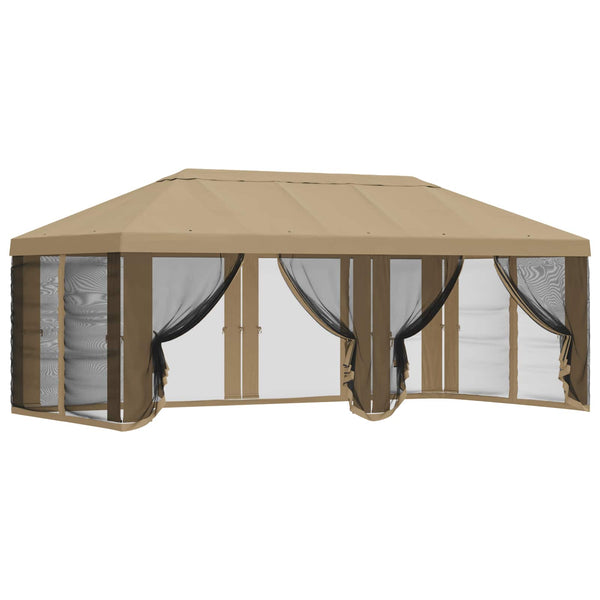 Gazebo-peite sivuseinillä Beige 600,5 x 300,5 cm Polyesteri