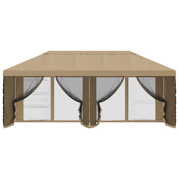 Gazebo-peite sivuseinillä Beige 600,5 x 300,5 cm Polyesteri