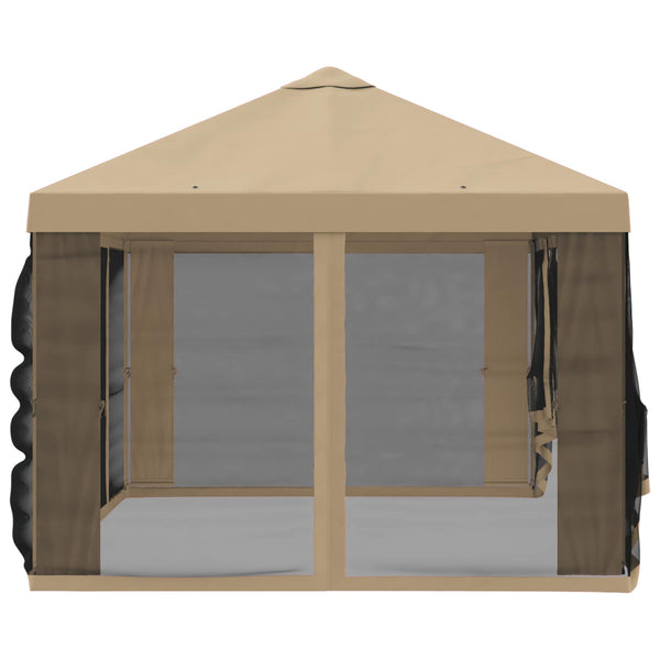Gazebo-peite sivuseinillä Beige 600,5 x 300,5 cm Polyesteri