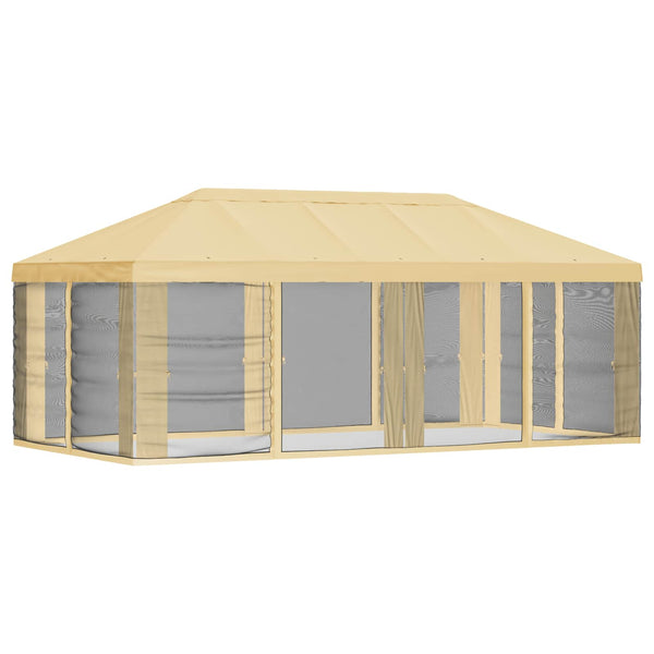 Gazebo-peite sivuseinillä Kerma 600,5 x 300,5 cm Polyesteri