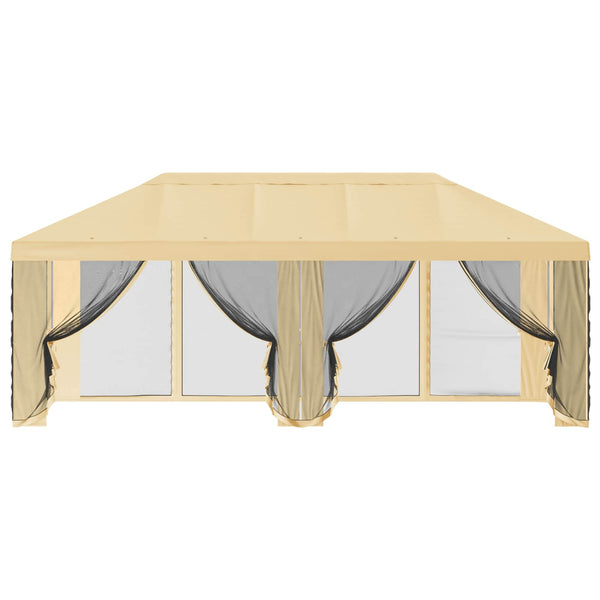 Gazebo-peite sivuseinillä Kerma 600,5 x 300,5 cm Polyesteri