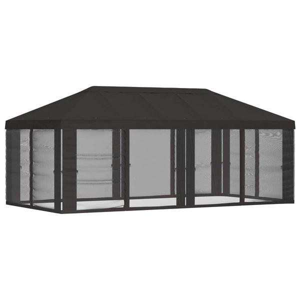 Gazebo-peite sivuseinillä Antrasiitti 600,5 x 300,5 cm