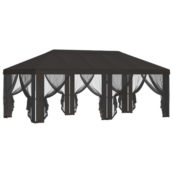 Gazebo-peite sivuseinillä Antrasiitti 600,5 x 300,5 cm