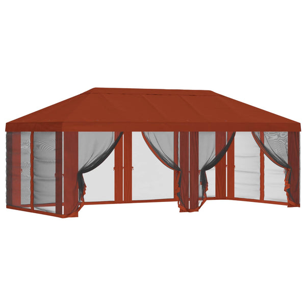 Gazebo-peite sivuseinillä Terrakotta 600,5 x 300,5 cm